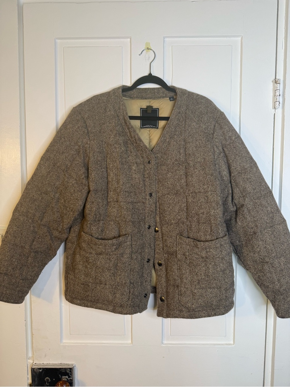 Todd Snyder Quilted Wool Button Jacket in Brown